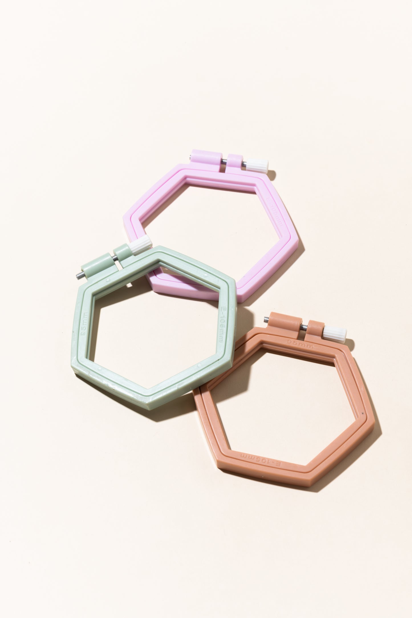 Hexagon embroidery hoops