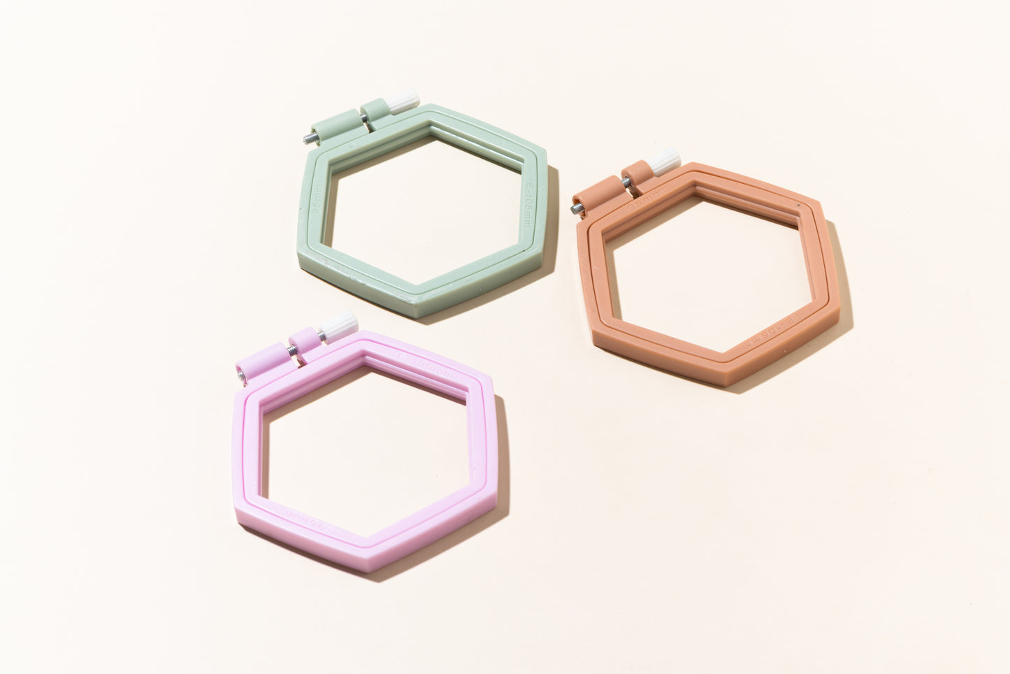 Hexagon embroidery hoops