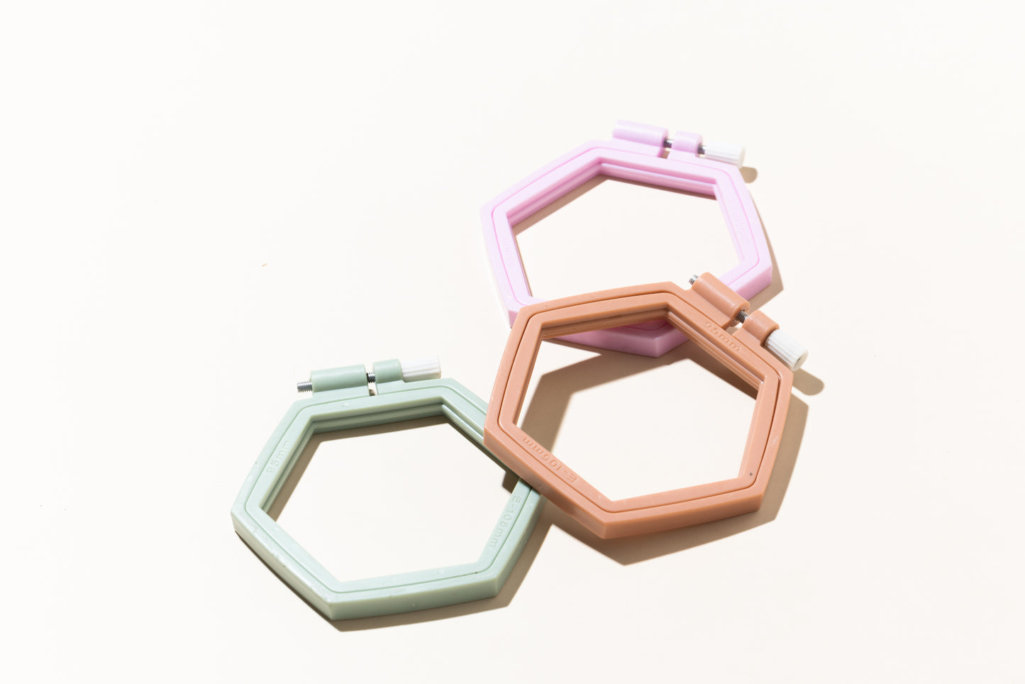 Hexagon embroidery hoops